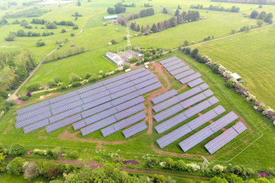 Luftbild des Solarparks